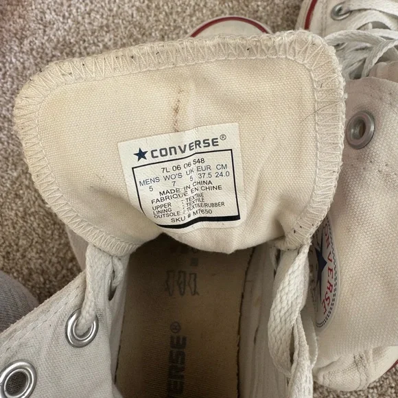 Converse High-Top Sneakers - Cream and Red - Picture 4 of 4